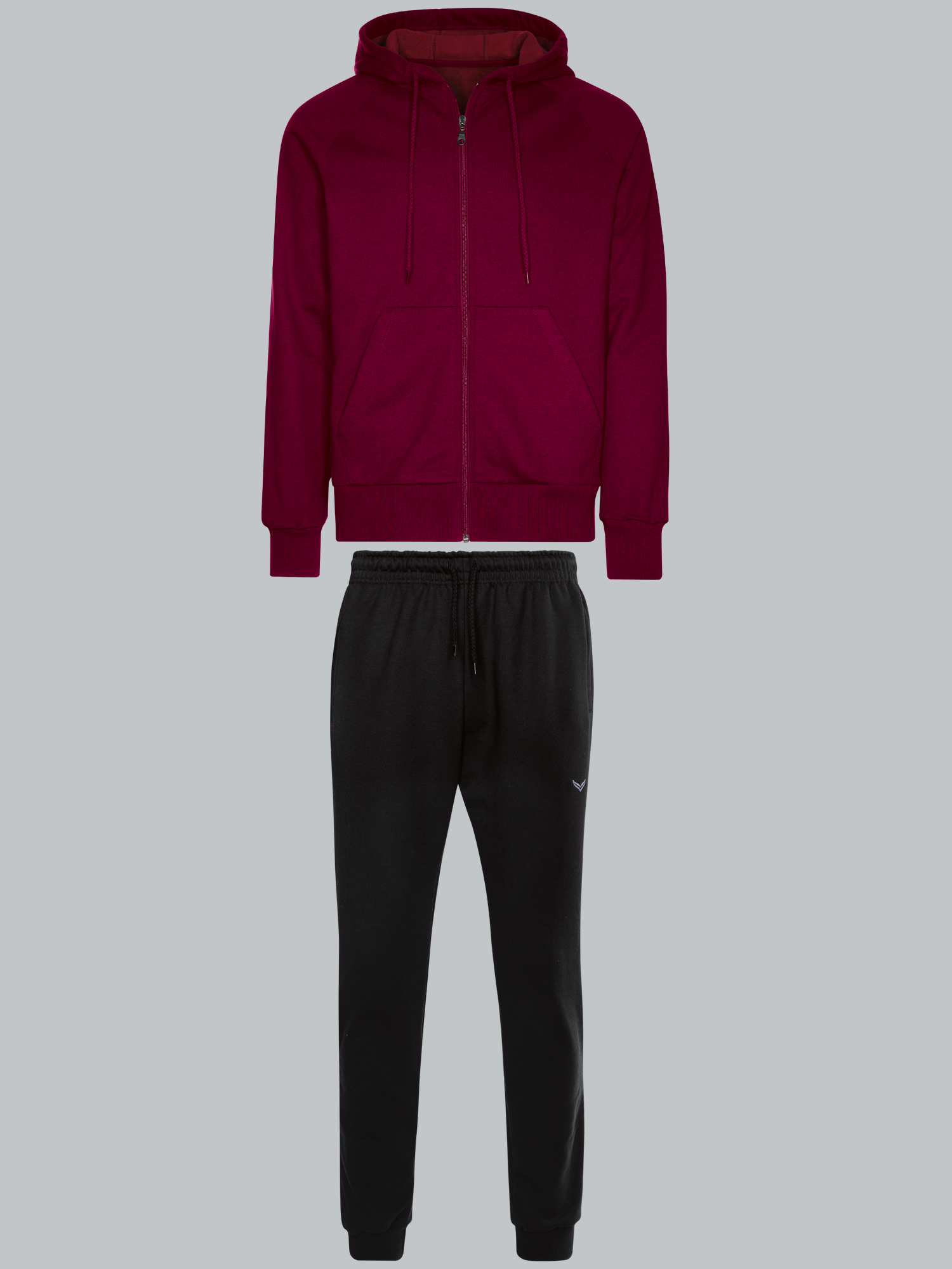 Jogginganzug mit Kapuze und ReißverschlussChianti-melange