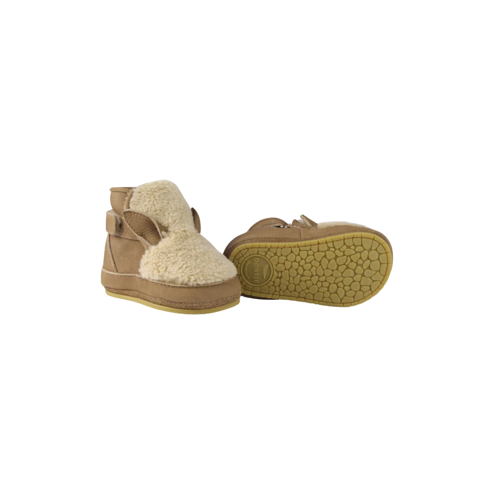 Richy Booties | Alpaca | Beige Curly Faux Fur