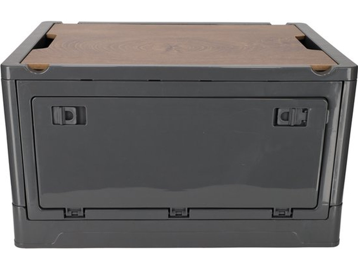 Norlander opvouwbaar krat met houten deksel - Anthracite