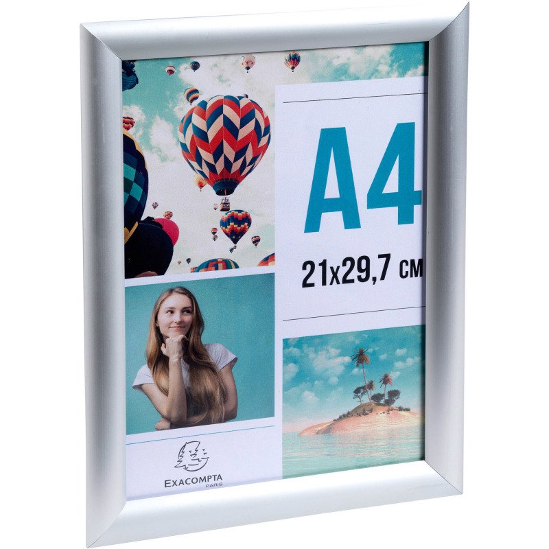 Cadre photo aluminium A4 - Argent