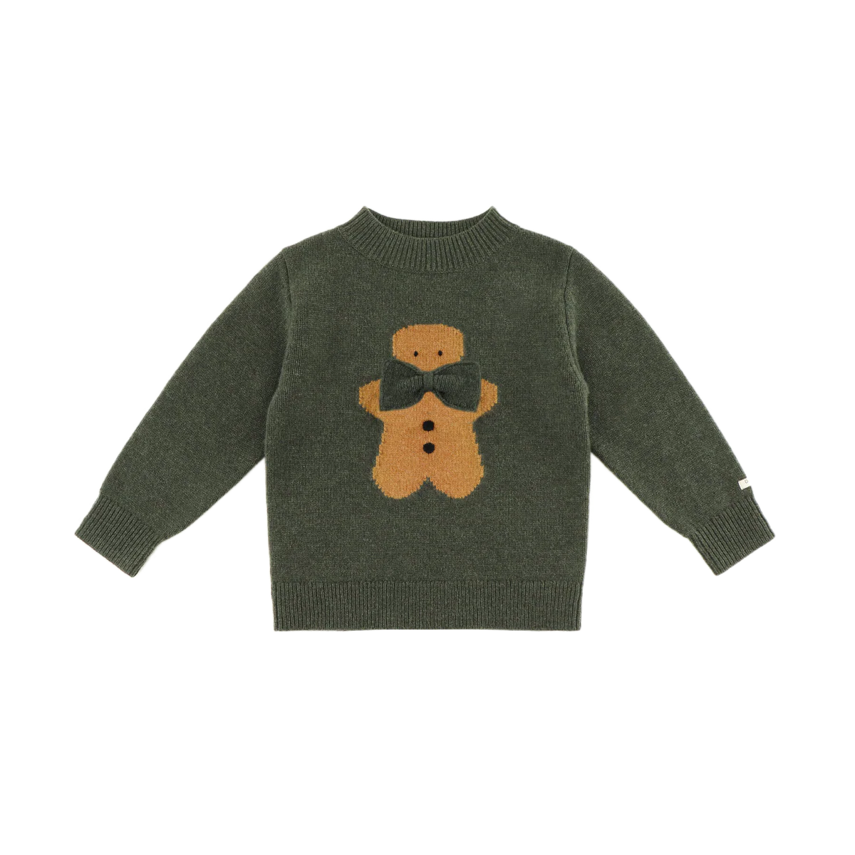 Denn Merino Wool Sweater | Gingerbread | Night Green