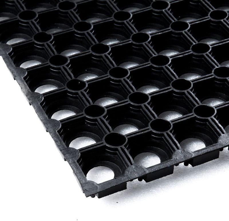 Rubber - Ringmat - Zwart - Natuurlijk Rubber - Dikte 16 mm - Breedte 50 cm