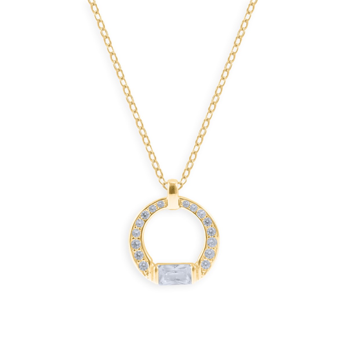 Collier plaqué or avec oxydes de zirconium