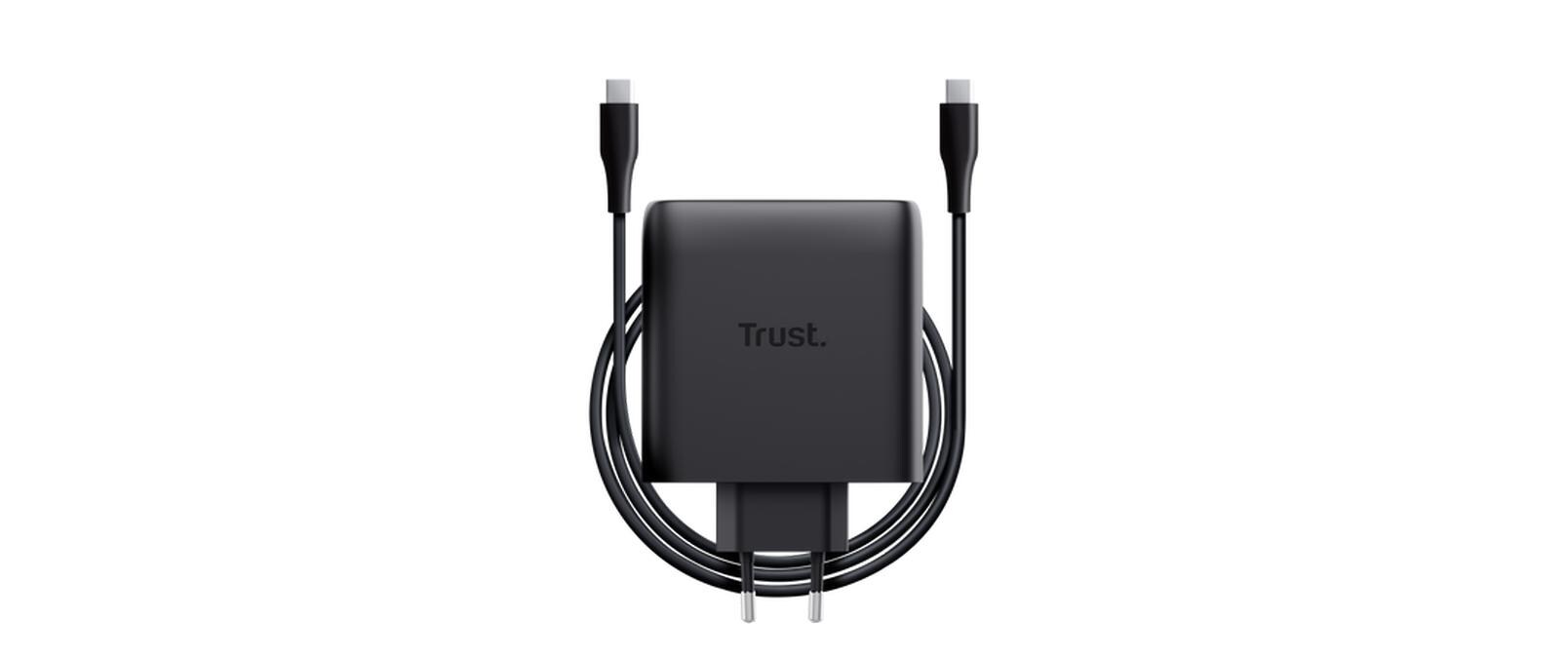 Maxo USB-C-GaN-Ladegerät 100 W mit 2 Anschlüssen SchwarzGaN-Technologie mit Dual-Port-Ausgang und bis zu 100 W Ladeleistung