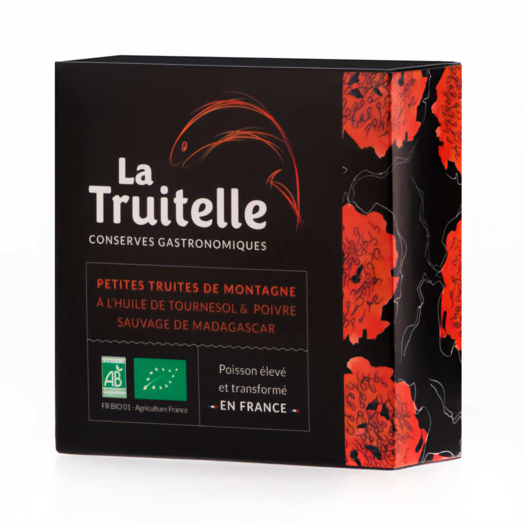 Petites truites de montagne - Huile de tournesol & poivre sauvage de Madagascar bio