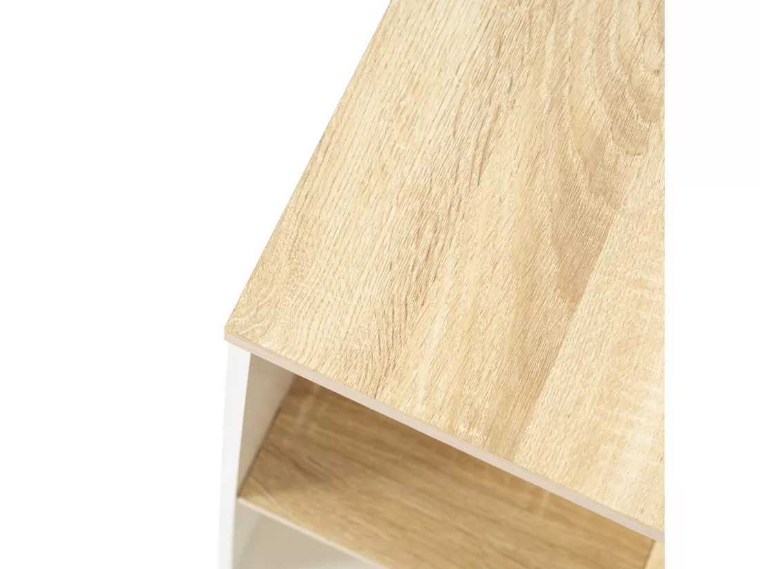 Bureau moderne avec cinq étagères blanc et bois de chêne WEEKS B