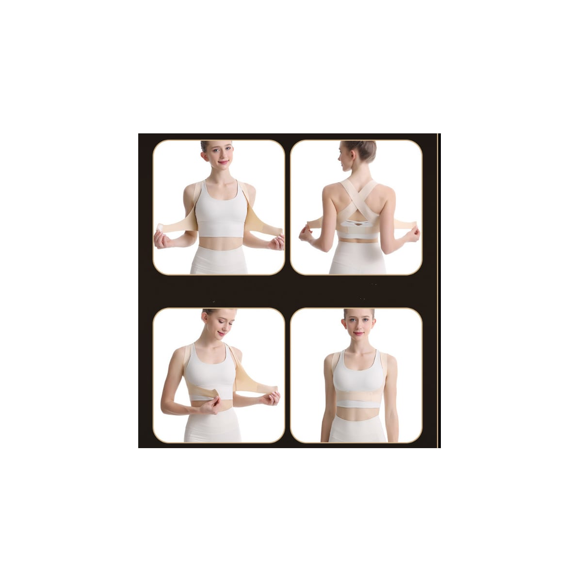 Posture Corrector for ryggstøtte - Lett og pustende Beige L