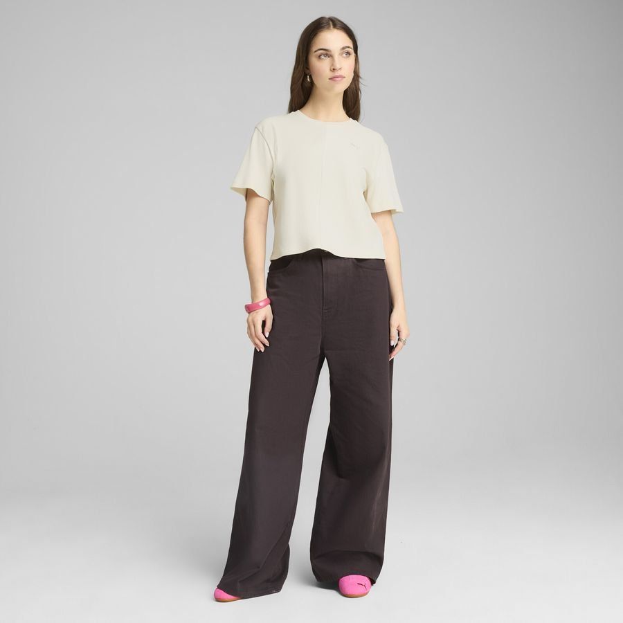 Puma WARDROBE ESS Geripptes Relaxed Fit T-Shirt