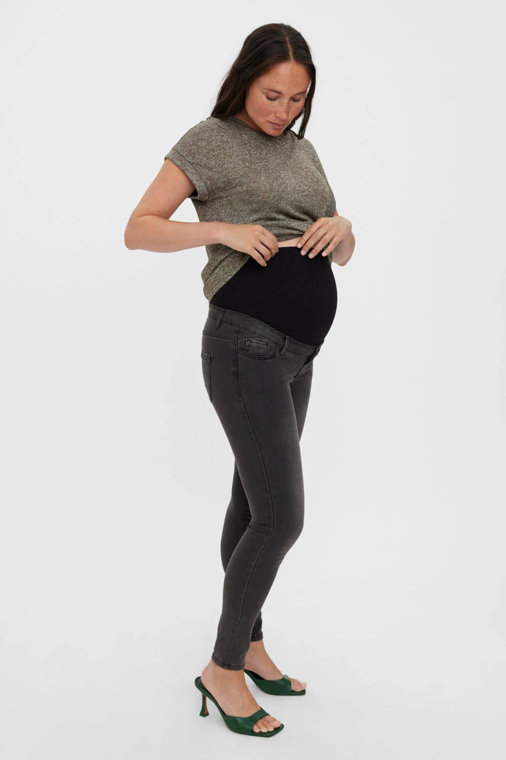 VERO MODA MATERNITY skinny zwangerschapsjeans VMMTANYA dark grey denim