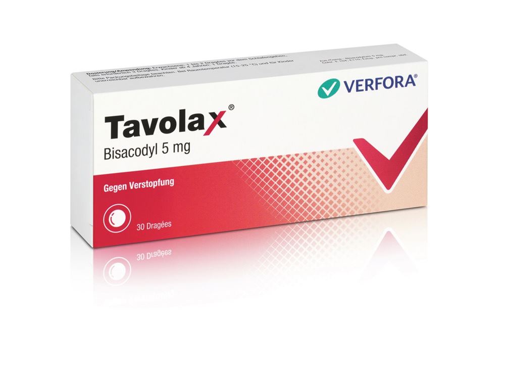 TAVOLAX Drag 5 mg Blist 30 Stk<br>30 Stück, Blister, Überzogene Tablette