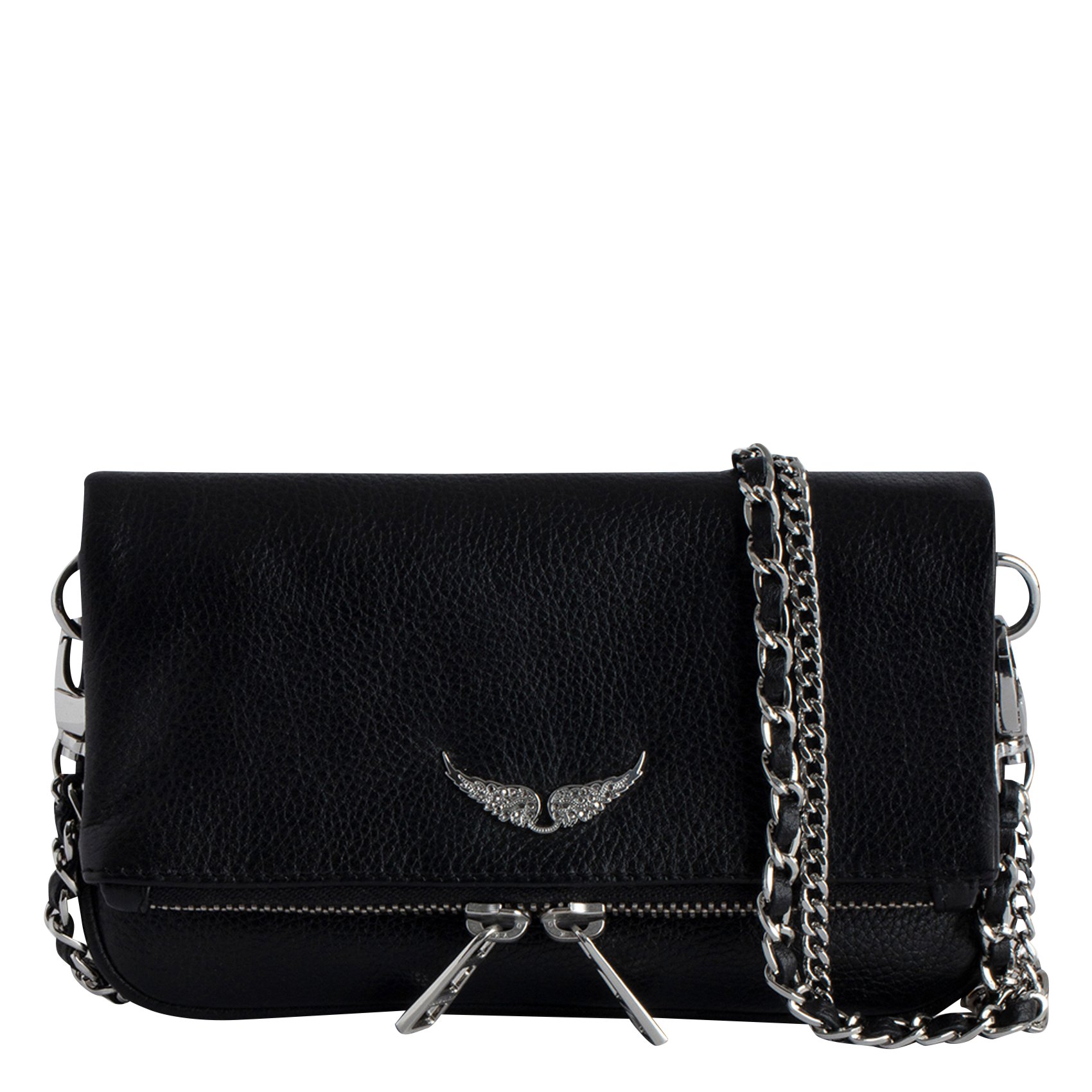 ROCK NANO - Pochette zippée en cuir | Noir