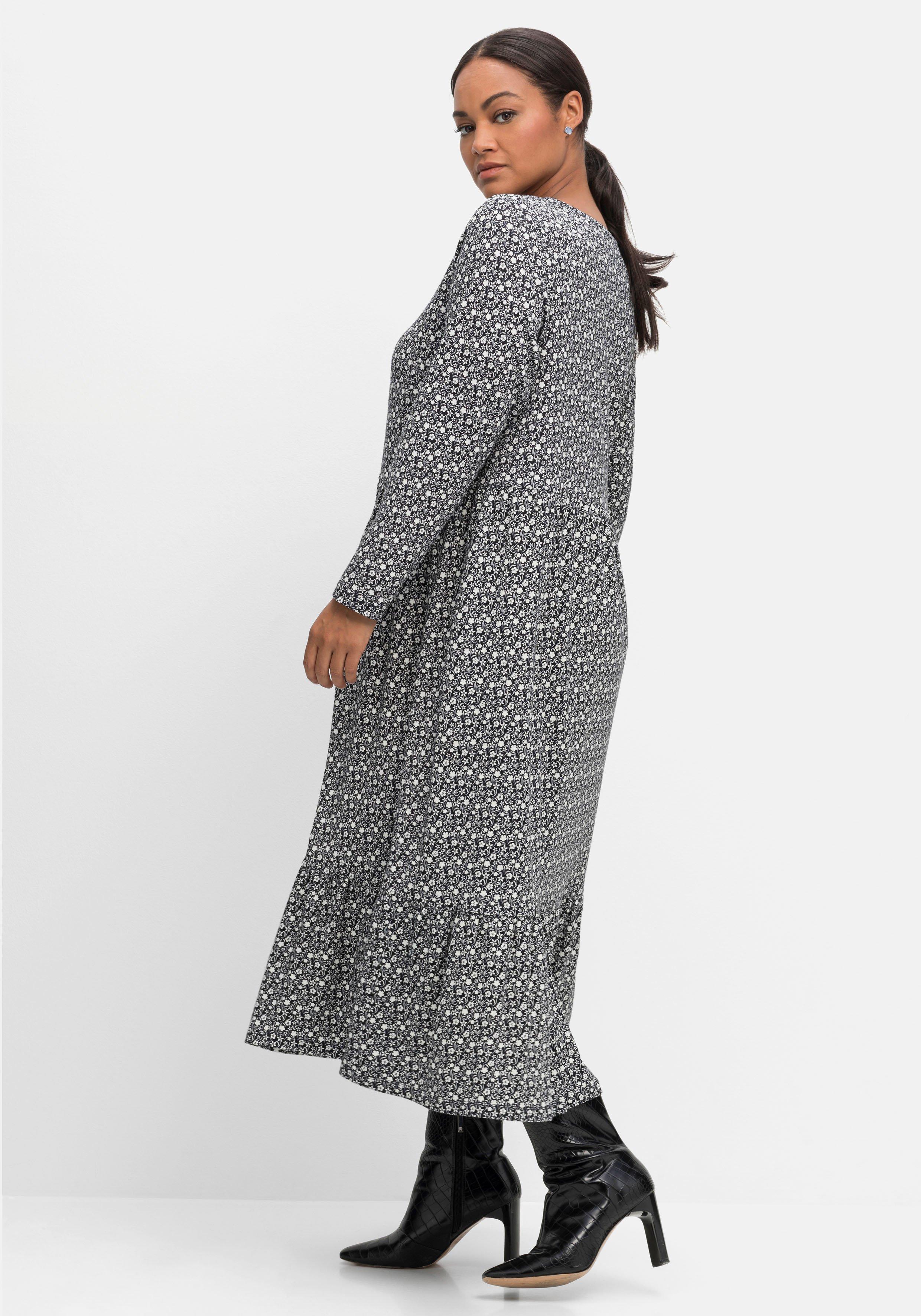 Shirtkleid in Midilänge, mit Blumendruck
