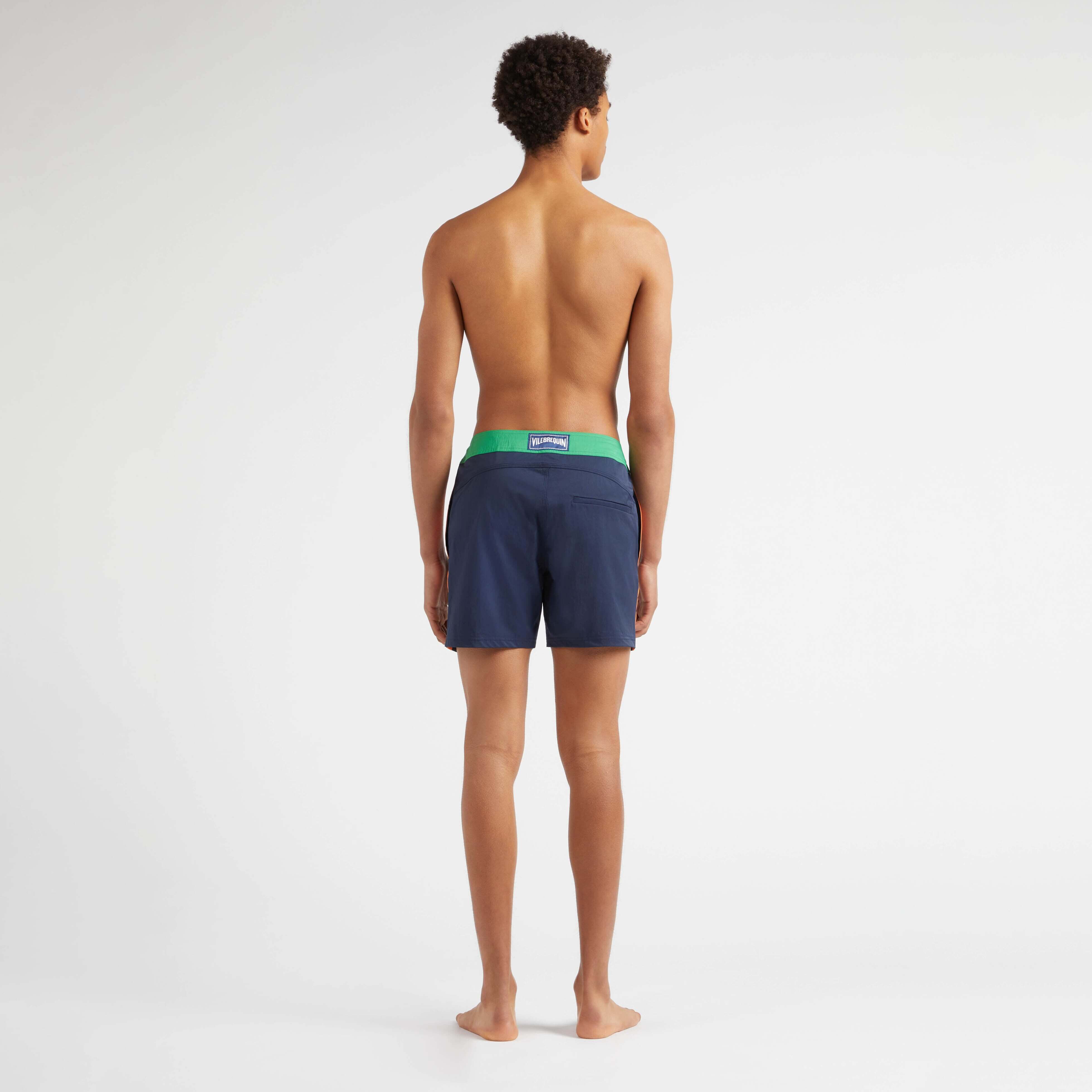Maillot de bain Court Stretch Ceinture Plate Homme Color Block