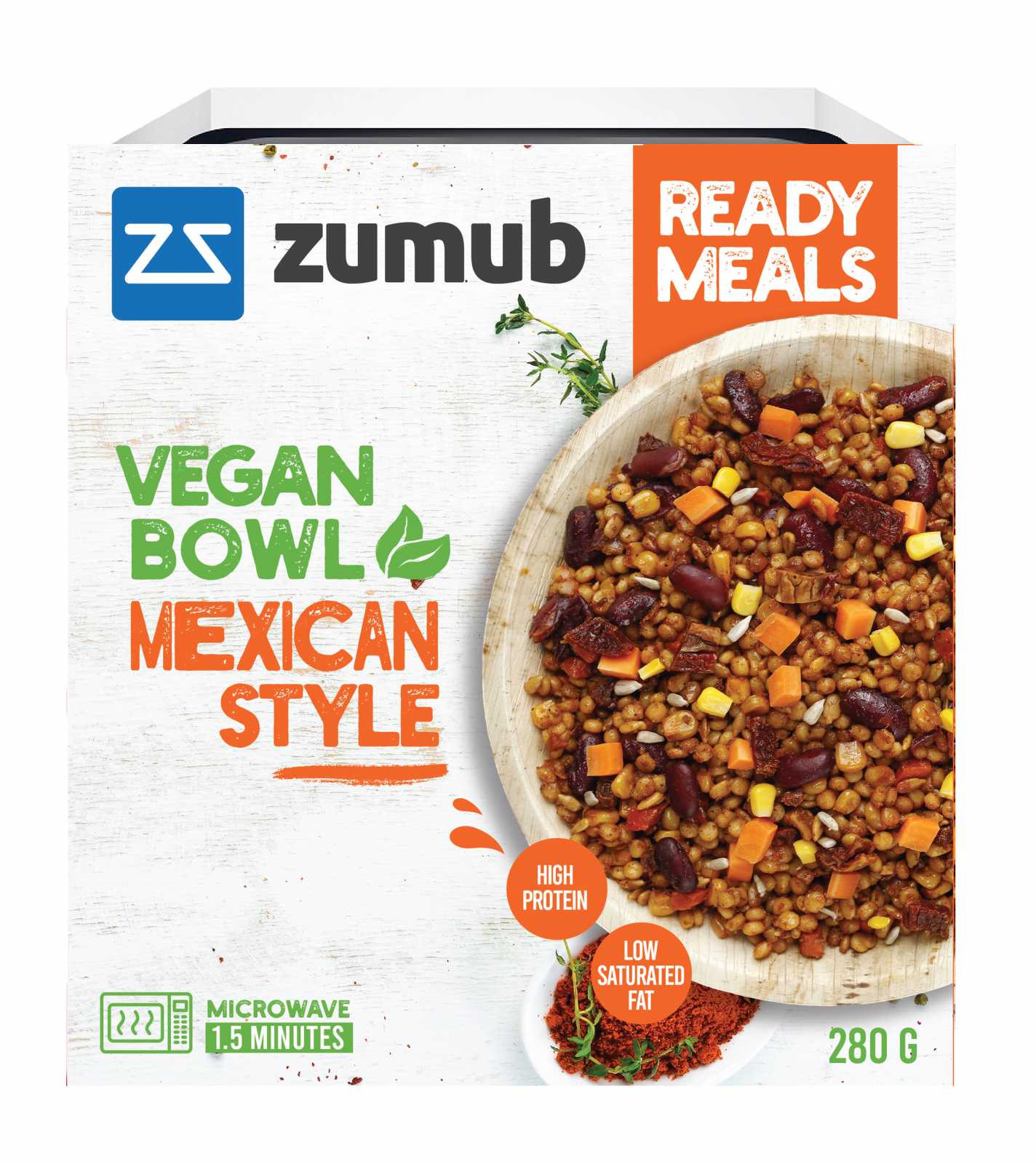 Refeição pronta Zumub Vegana Estilo Mexicano 280 g