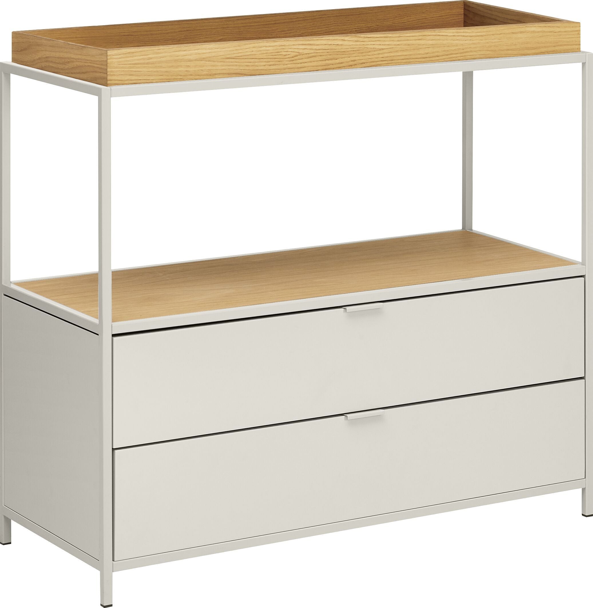 SEVEN Kommode - Grau / Braun / B: 93.2 cm x T: 39.0 cm x H: 86.5 cm