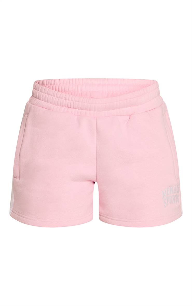 Rose Short En Molleton À Imprimé Monaco Contrasté