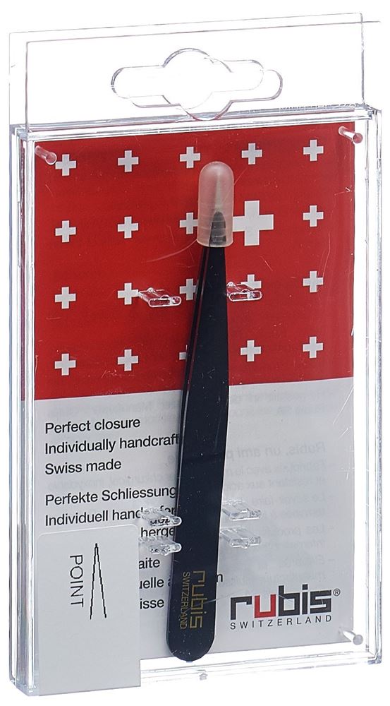 RUBIS Pinzette spitz schwarz Inox 1 Stk