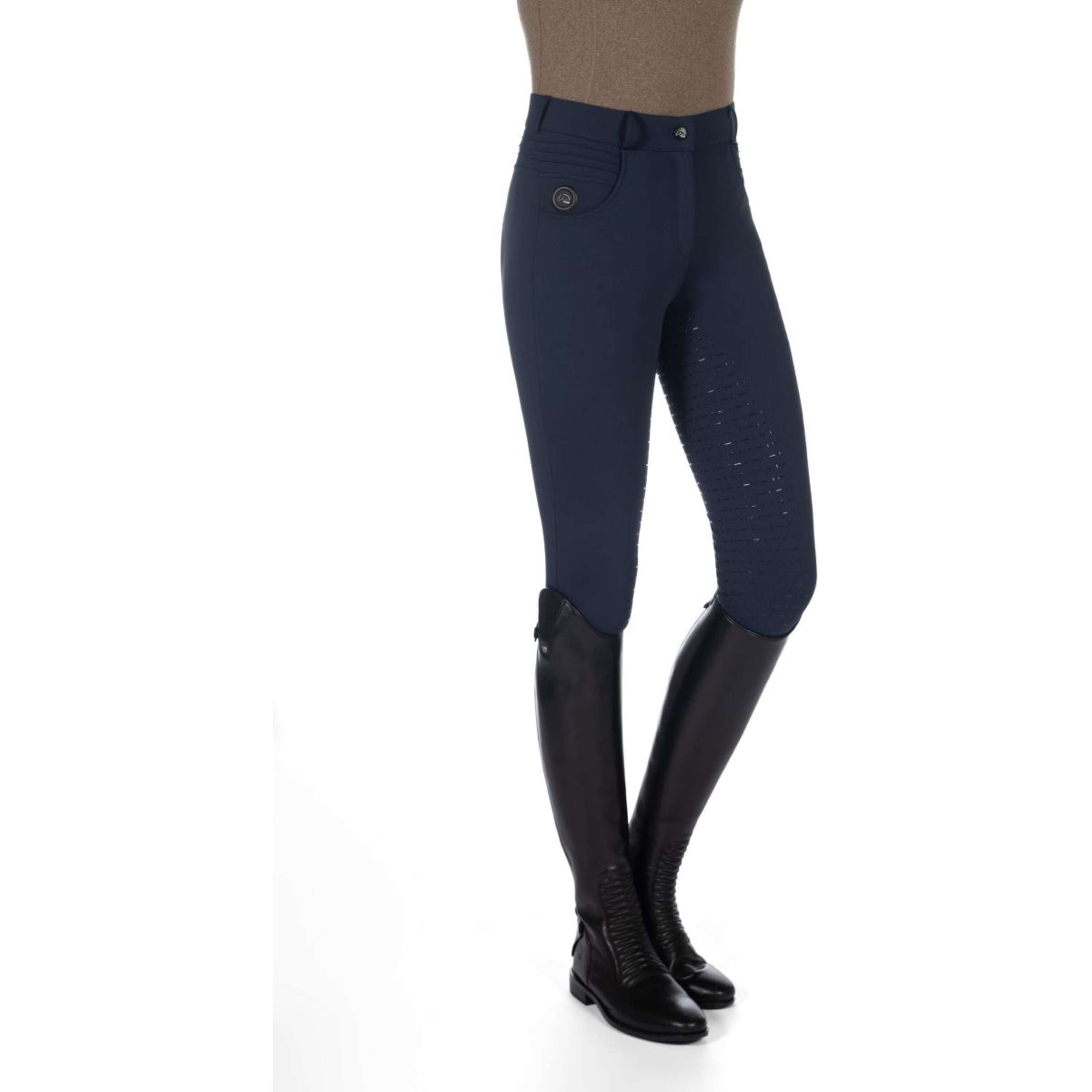 HKM Rijbroek Comfort Full Grip Donkerblauw