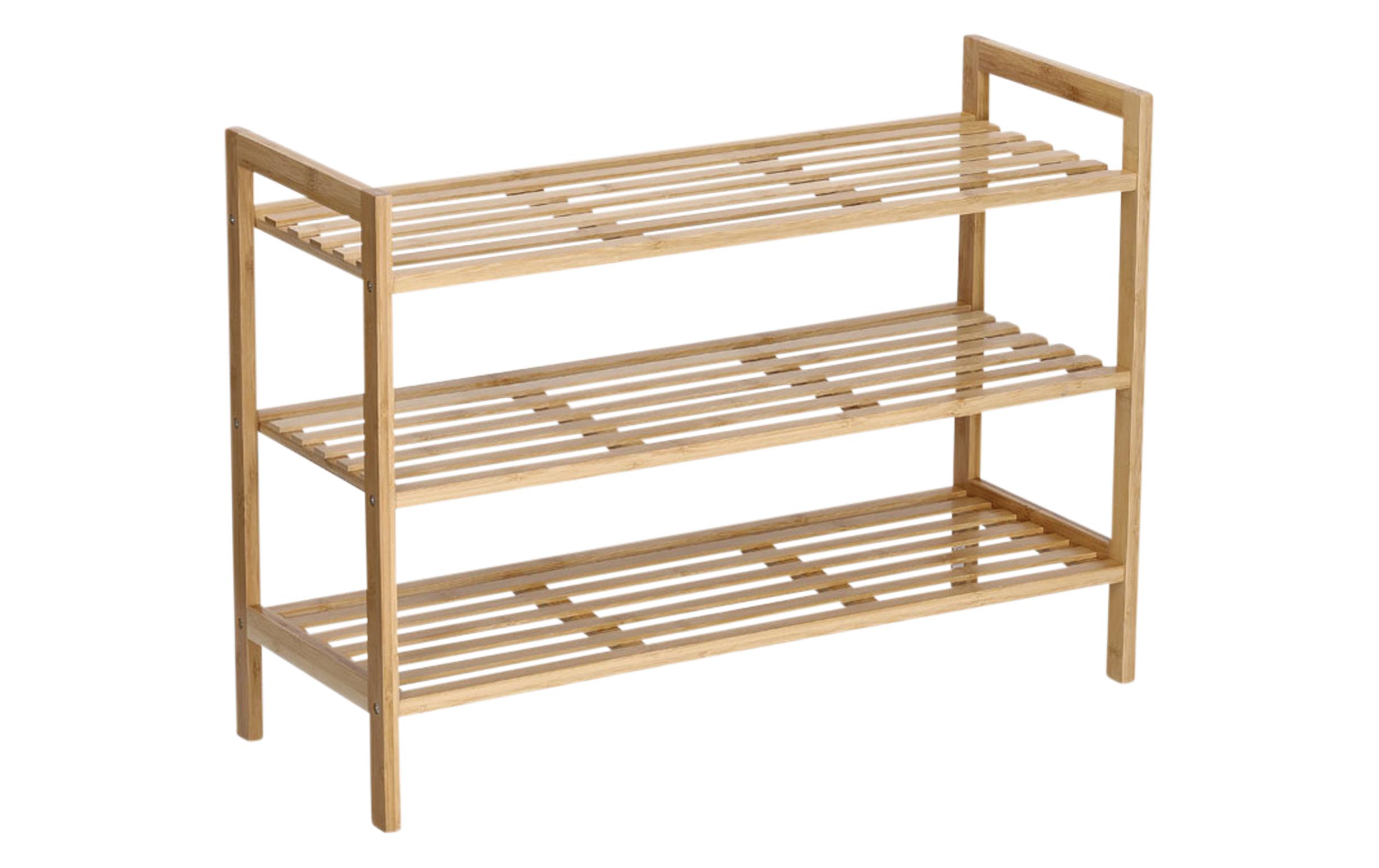 Schuhregal mit 3 Ablagen 70 x 26 x 50 cm, NatureSchuhablage