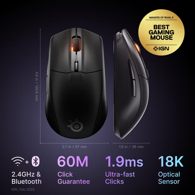 SteelSeries Rival 3 Gen 2 trådløs mus