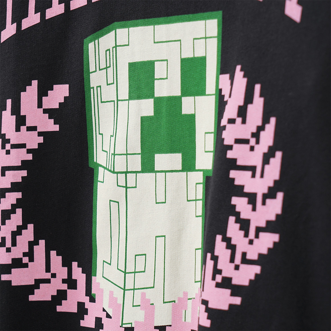 Yigga Minecraft Sweatshirt mit Print schwarz / rosa
