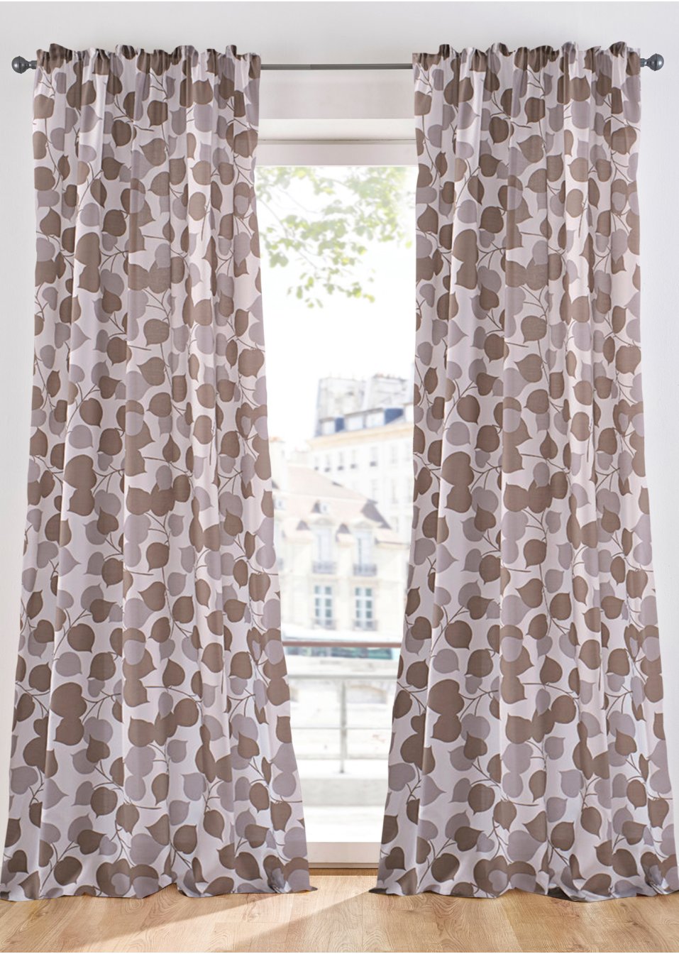 Panneau en polyester recyclé à imprimé feuilles (1 pce.)