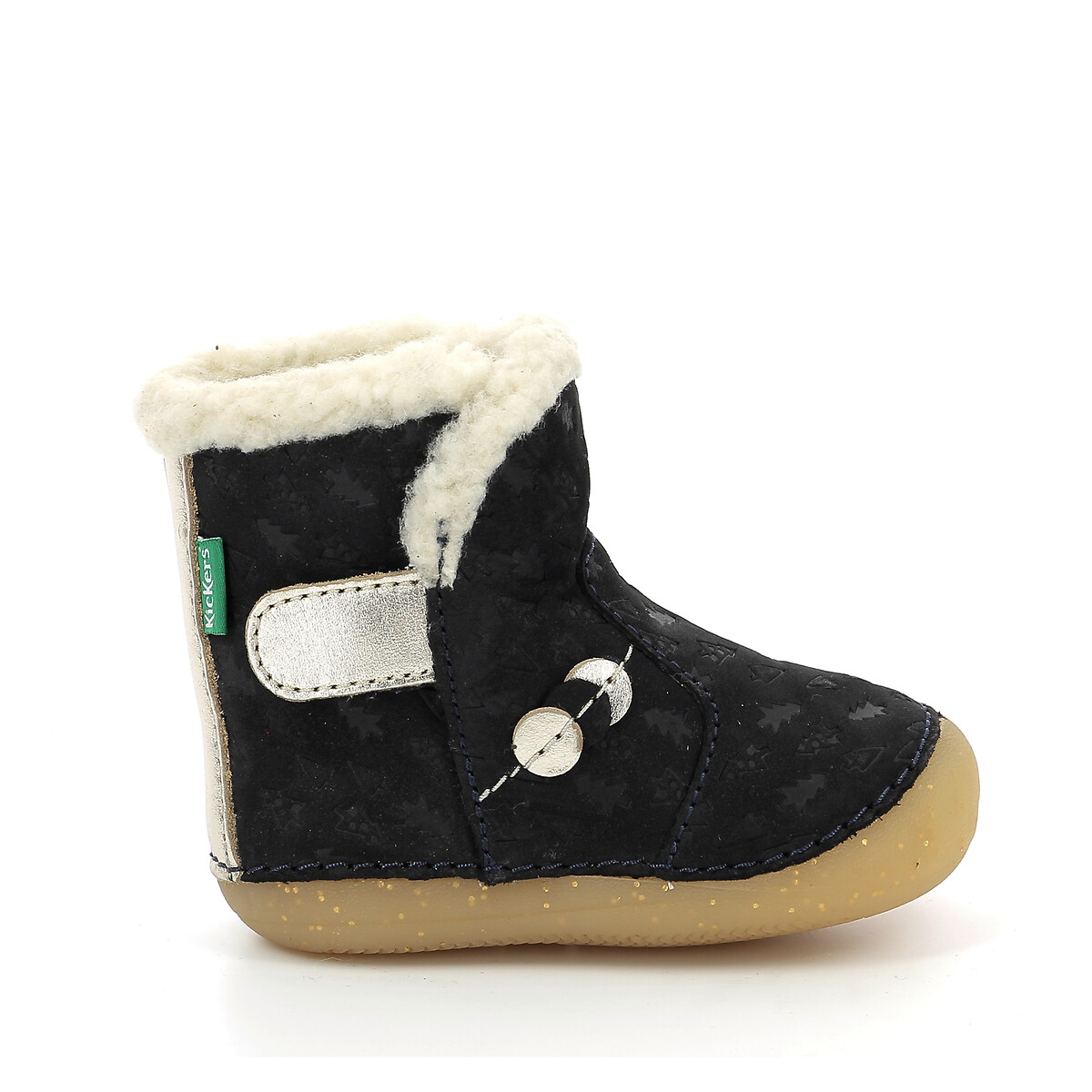 KICKERS<br>Botas de couro forradas So Windy, sola flexível