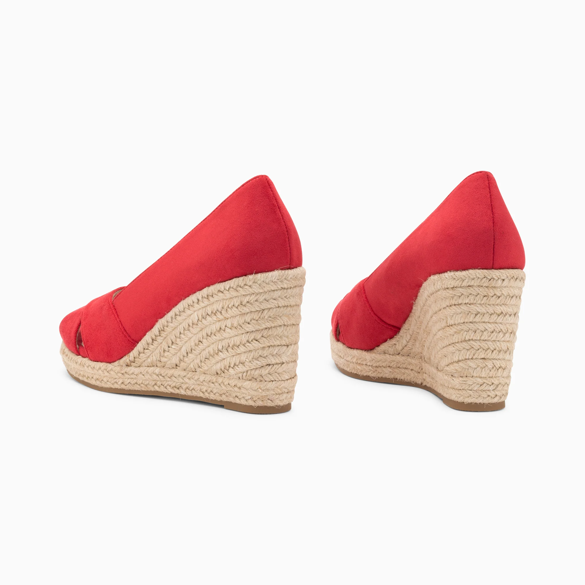 Sandales à talon, Compensées-Sandales compensées peep-toe Léonie framboise
