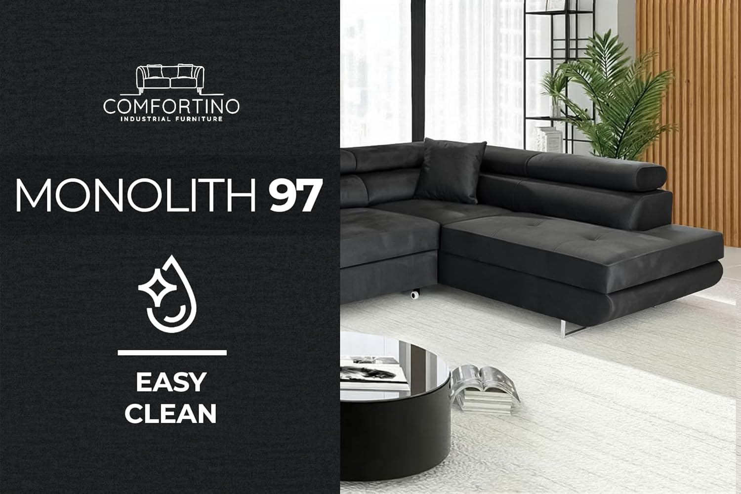 Ecksofa mit Schlaffunktion PASTI L-Form, Sofa Couch mit Bettkasten, 3-Sitzer Eckcouch, Schlafsofa für Wohnzimmer, Big Sofa Couch mit Schlaffunktion (Dunkelgrau, Ottomane Rechts)