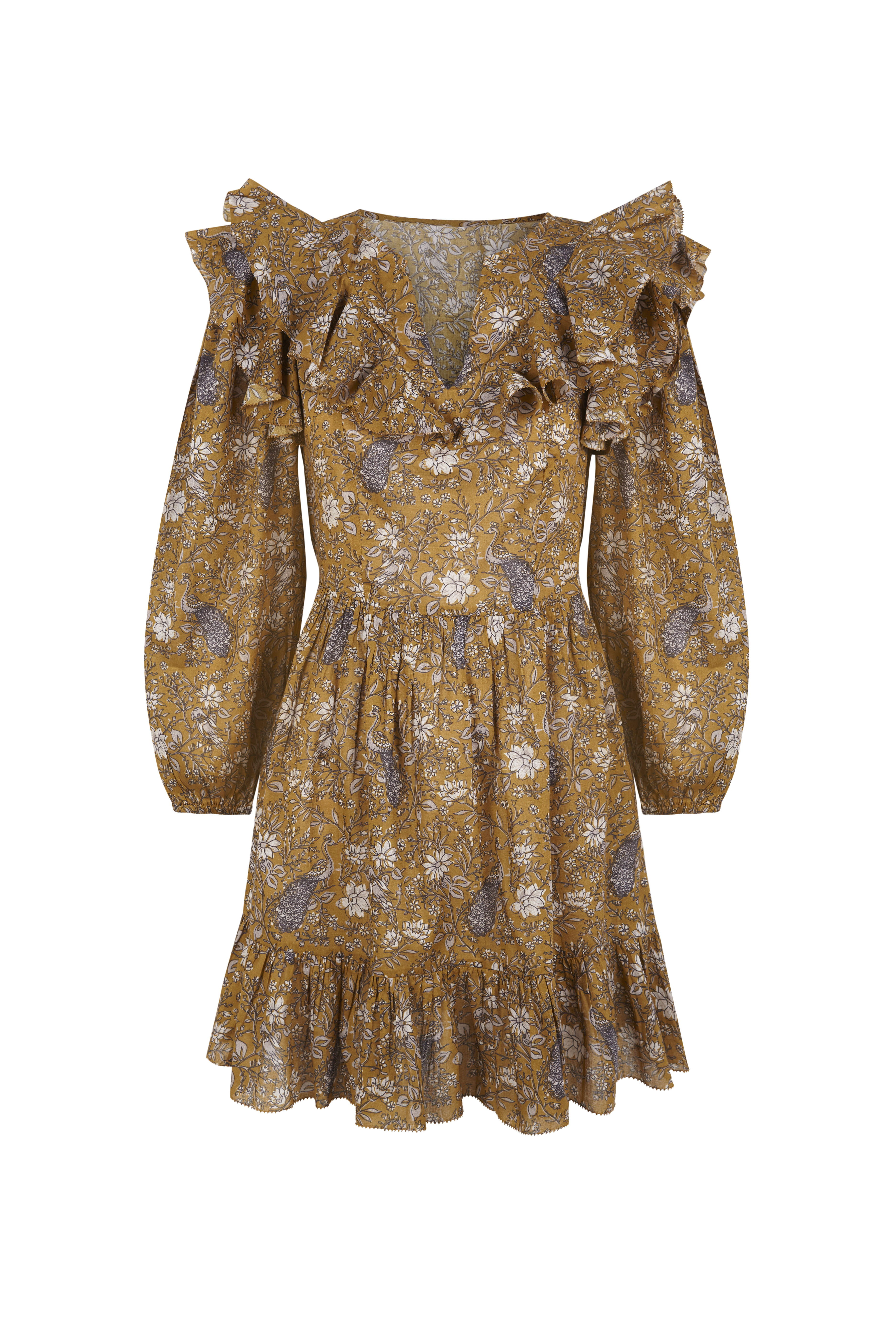 Mai. Vestido curto estampado - Amarelo