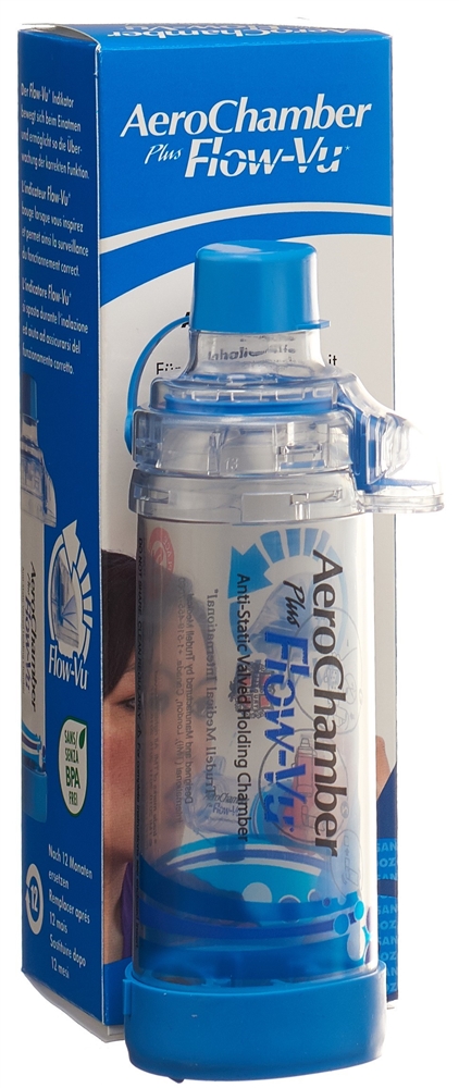 AEROCHAMBER PLUS Flow-Vu ohne Maske blau 1 Stk
