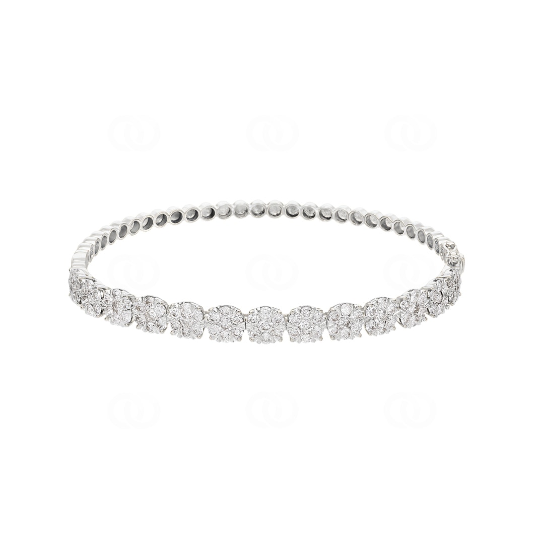 3.00 Karat Diamantarmreif 750/18 K Weissgold