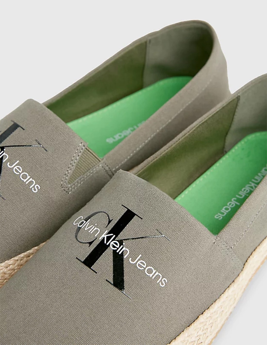 calvin klein Espadrille homme Slipon ML Olive Toile