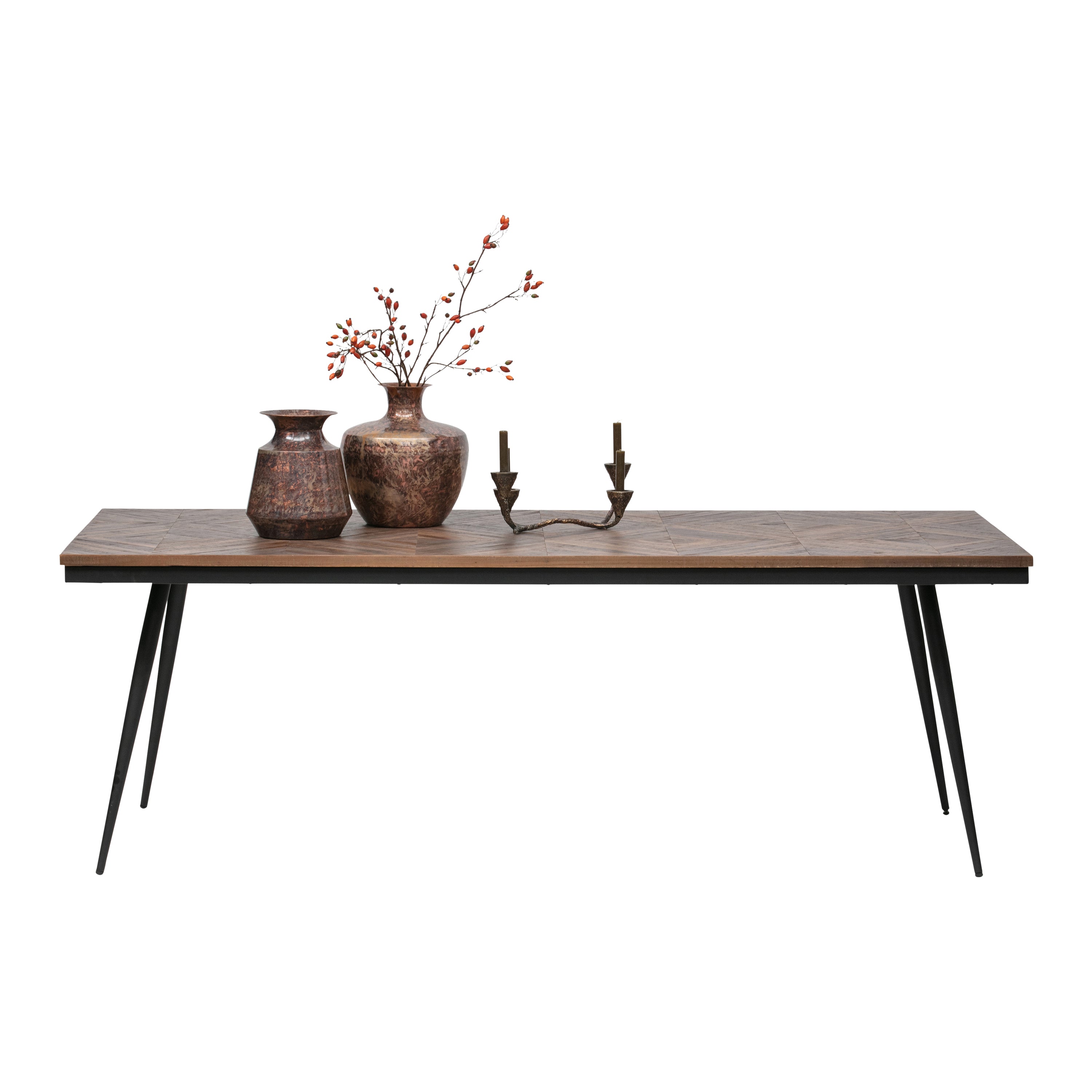 WOOOD Rhombic Eettafel - 220 x 90 cm - Bruin