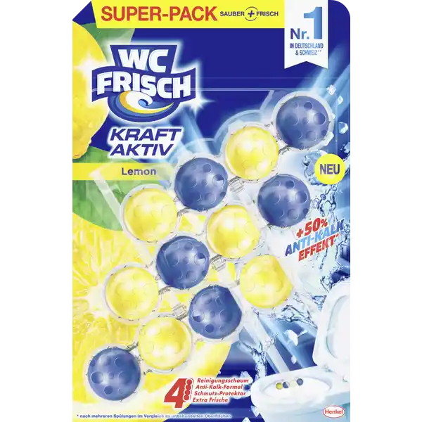 WC Reiniger Kraft-Aktiv Duftspüler Lemon, Super-Pack