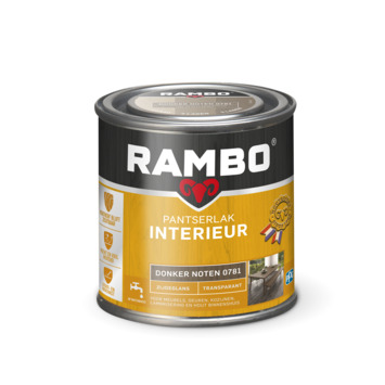 Rambo pantserlak interieur transparant zijdeglans donker noten 250 ml