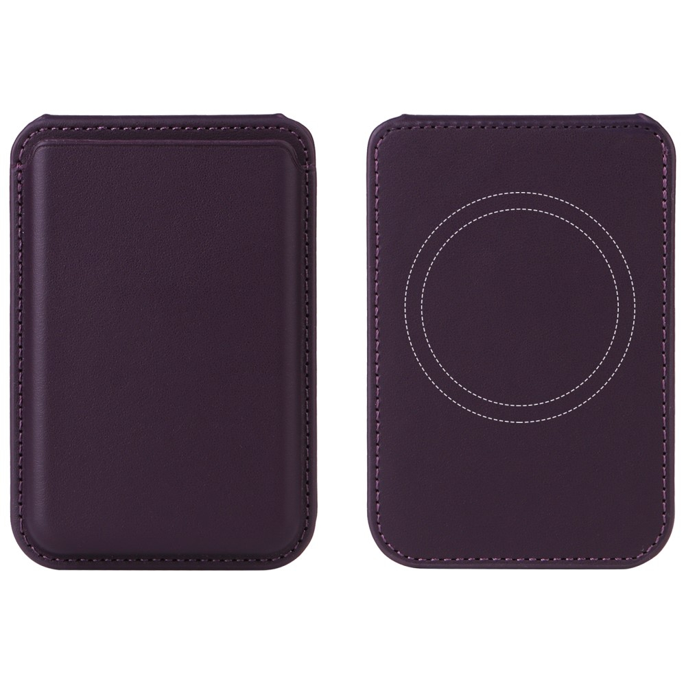 Magnetische MagSafe Leder Wallet Kreditkarten Halterung   Kickstand Aufsteller  - Dunkelviolett