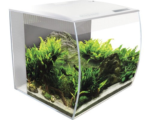 Aquarium Fluval Flex 34L met verlichting, filter en afstandsbediening, zonder kast, wit