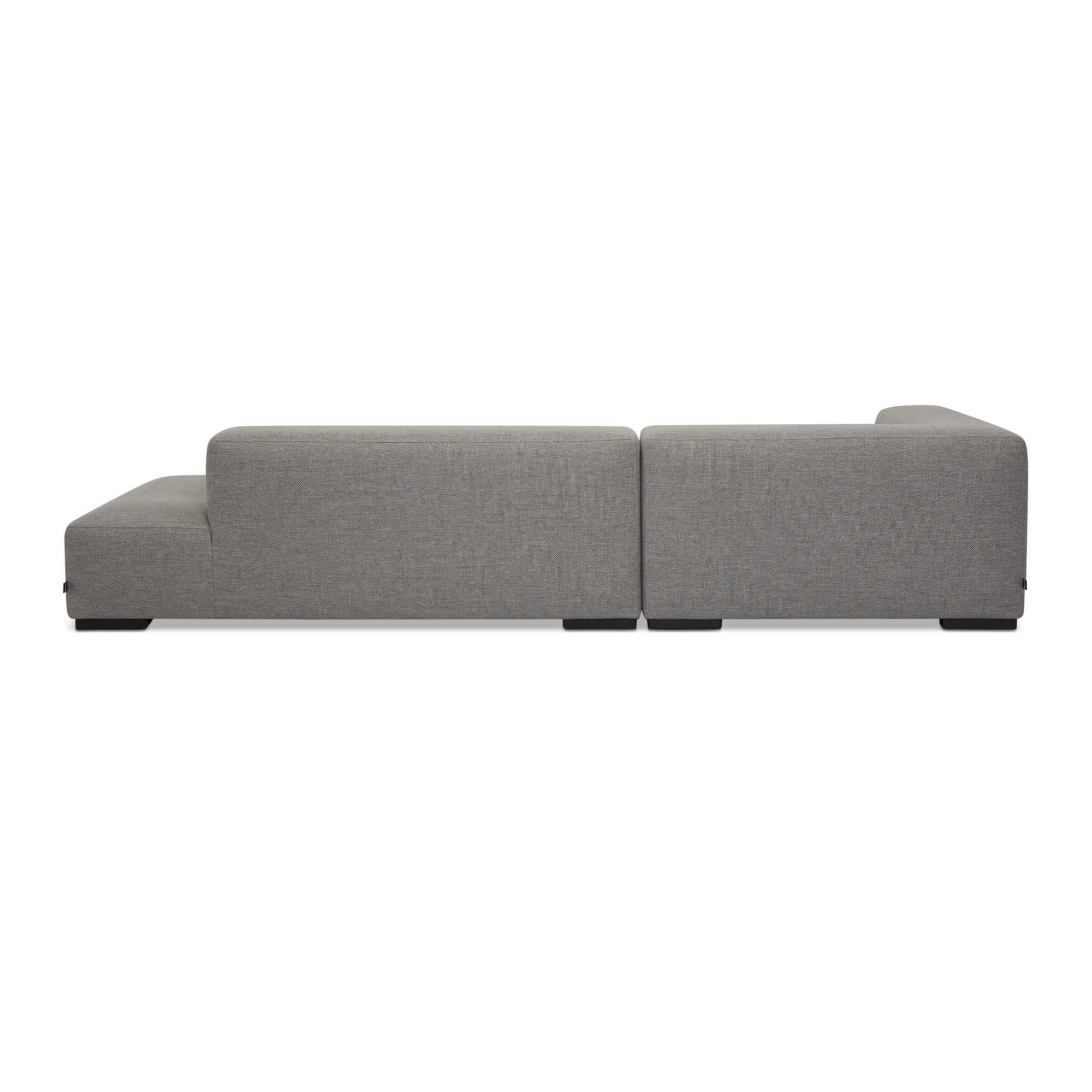 Koozo hoekbank Junior links Hoekbank Links: 213 + 612 | Stof: Grijs - 900.02.1092 | Frame: Zwart | 2x koppelstuk