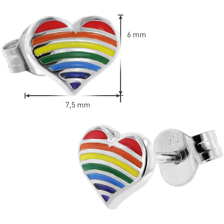 trendor Kinder-Ohrringe Silber 925 Herz Ohrstecker silver