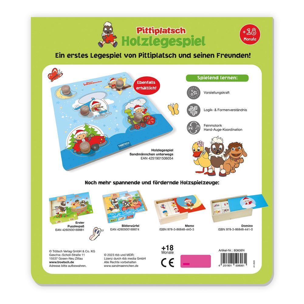 Unser Sandmännchen - Trötsch Pittiplatsch Holzlegespiel