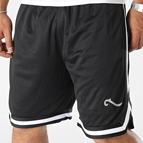 Short Jogging A Bandes Wave Noir Gris