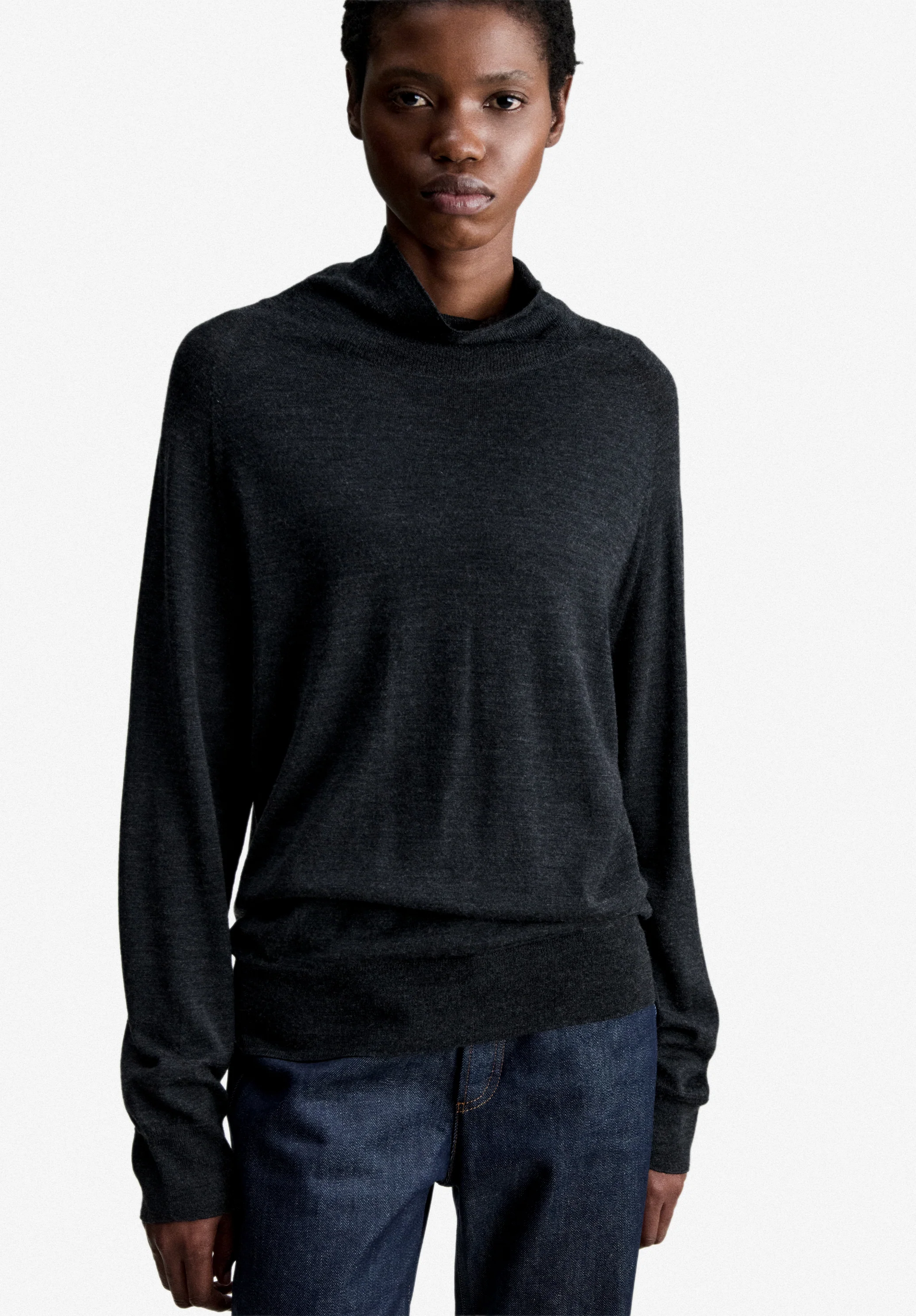 Sous-pull gris anthracite en laine - Anthracite chine