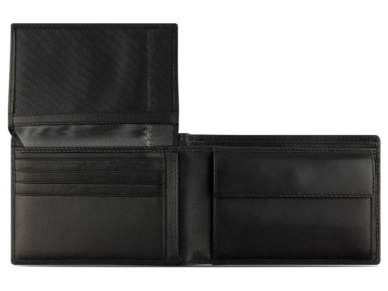 Bugatti Portemonnaie Super Slim Schwarz Einzigartige, vollständig handgefertigte Brieftasche