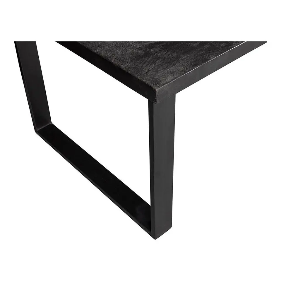 Mangohoutonline - Eettafel Britt Black 140x90cm Rechthoekig - Zwart - Mahom