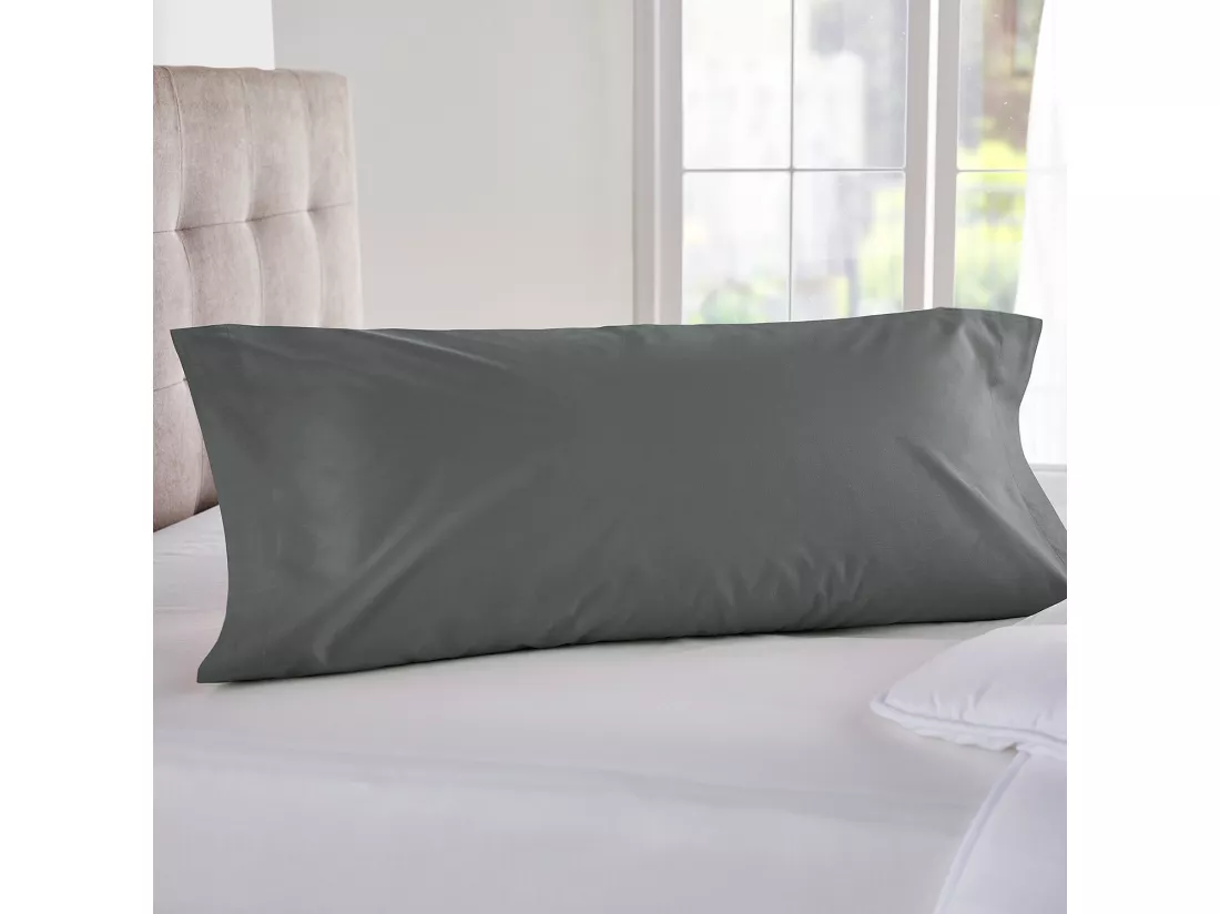 Taie d'oreiller 100 % coton 140 fils respirante Gris