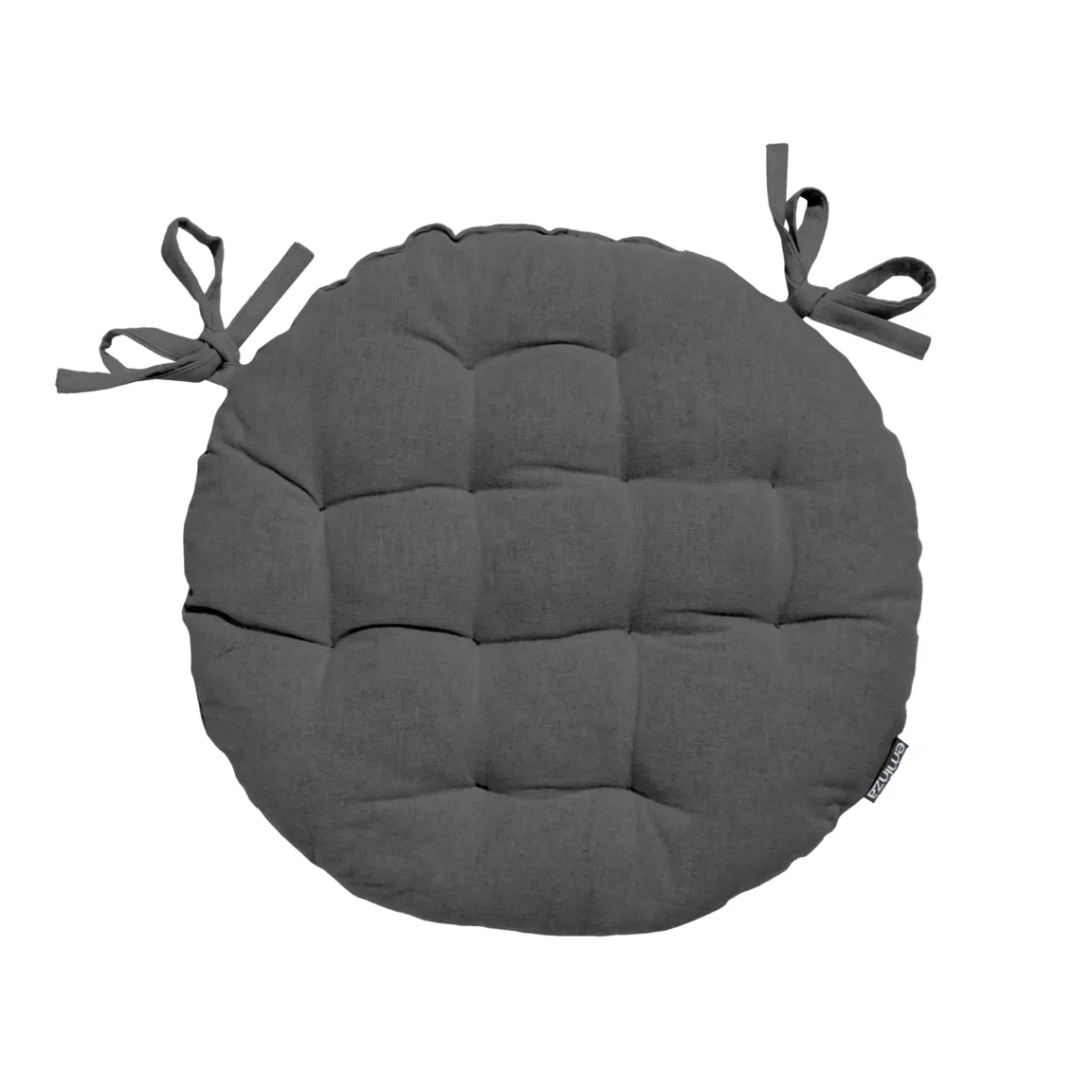 Coussin de chaise rond coton (40 cm) Pixel Gris anthracite