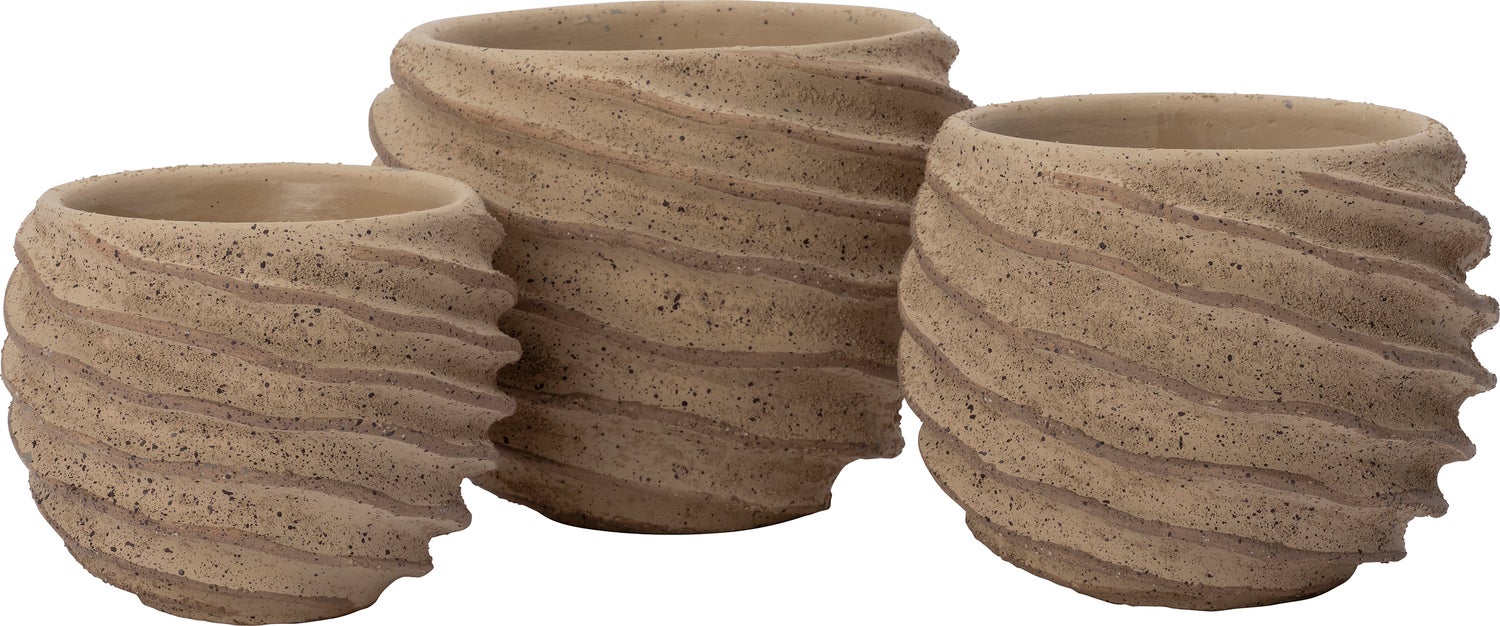 Intratuin bloempot Layan taupe D 16,5 H 13 cm
