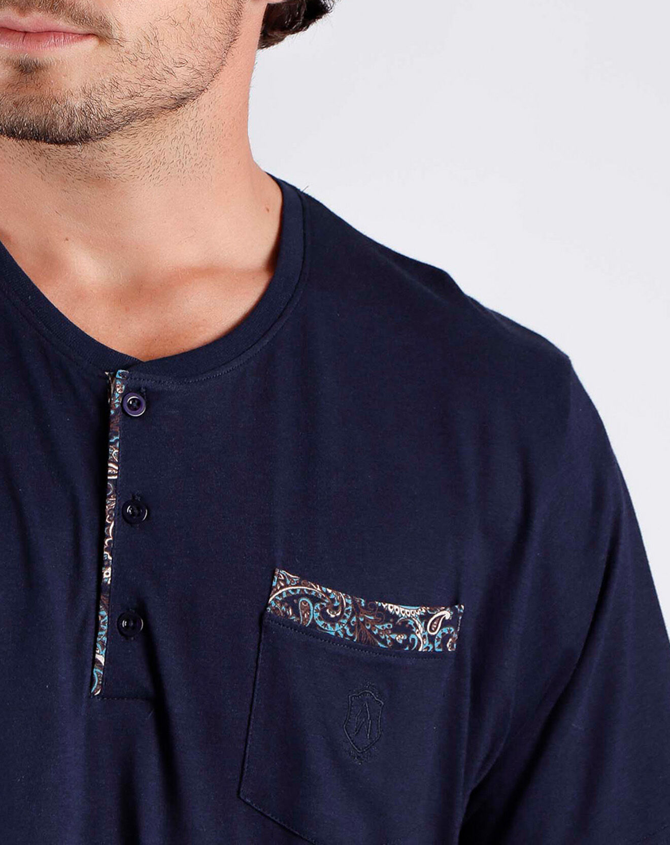 Admas Classic Pyjama en Cachemire bleu marine