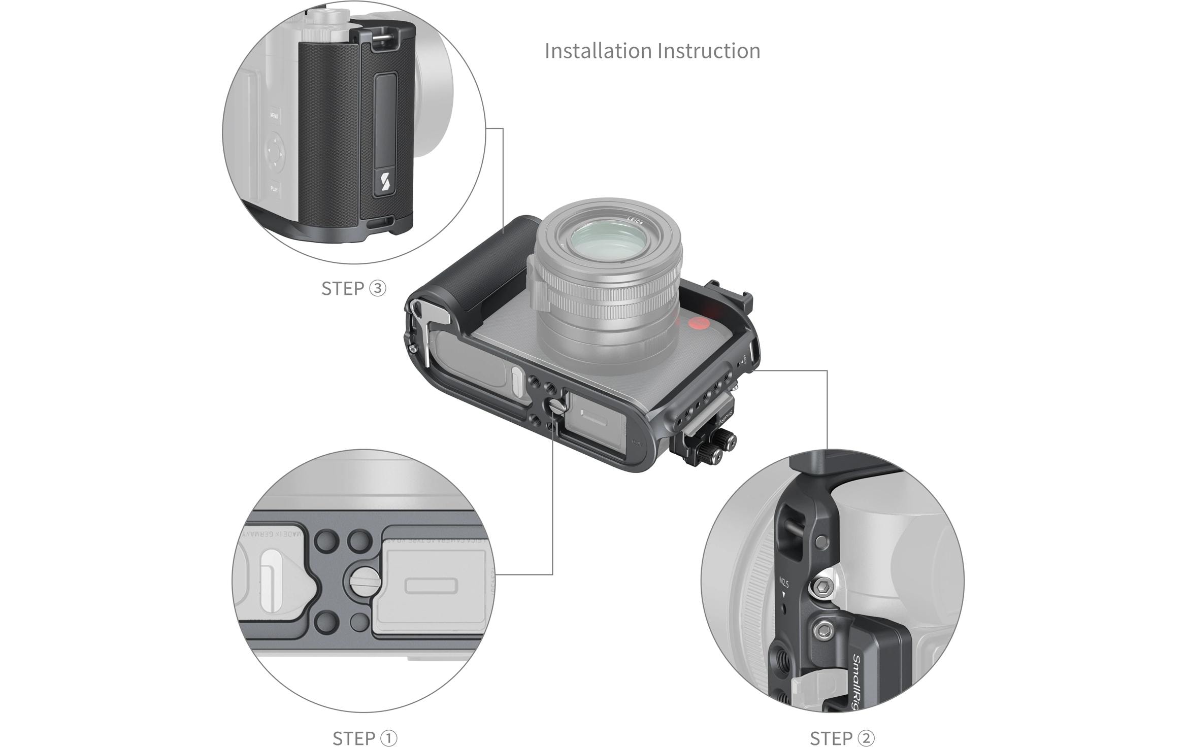 Cage Kit für Leica Q3<br>Schützt die Kamera und bietet Anschlussmöglichkeiten